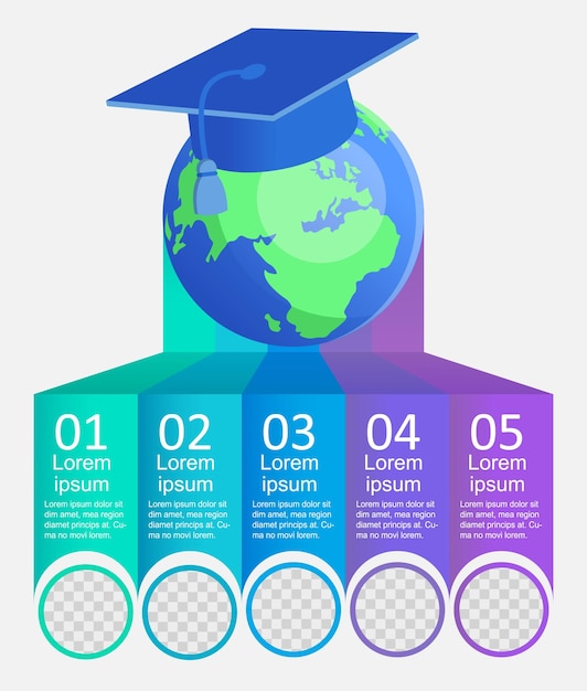 고등 교육 infographic 차트 디자인 서식 파일