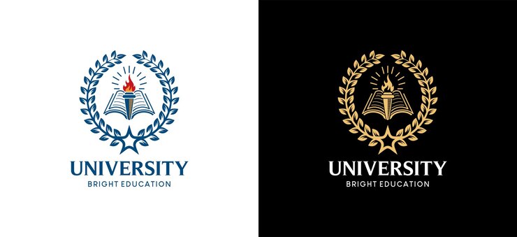 Premium Vector | Higher education university emblem logo design using