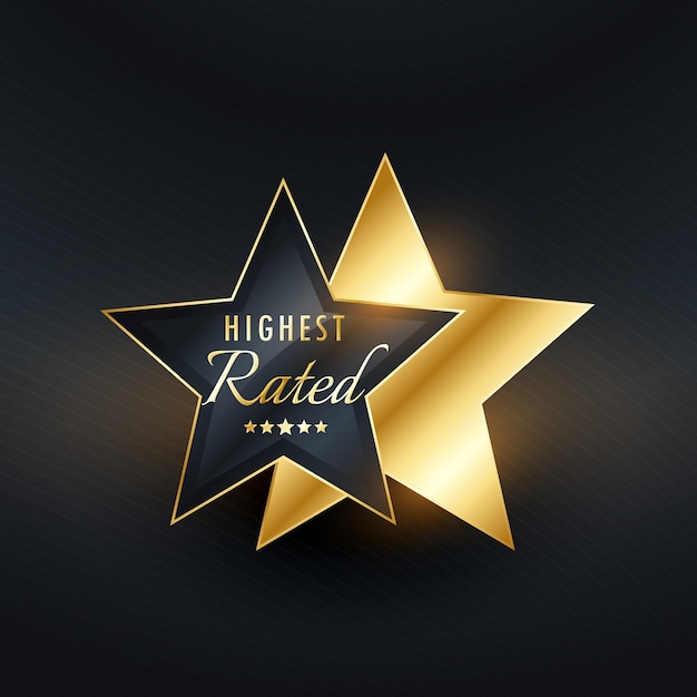 Highest rated star label vector