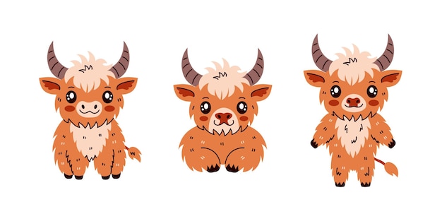 Highland Cattle Cow Character Collection