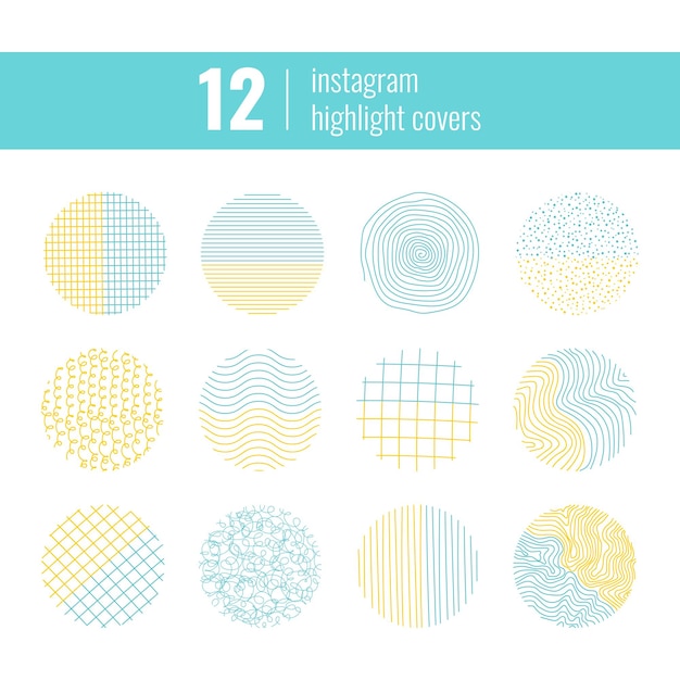 Highlight icons Abstract simple shapes covers Modern minimalist design with yellow and blue