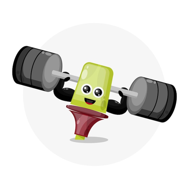 Logo del personaggio mascotte fitness evidenziatore