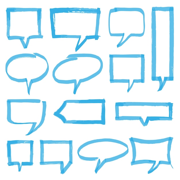 Highlighter Speech Bubbles Design Elements