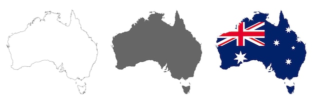 Vector highly detailed australia map with borders isolated on background