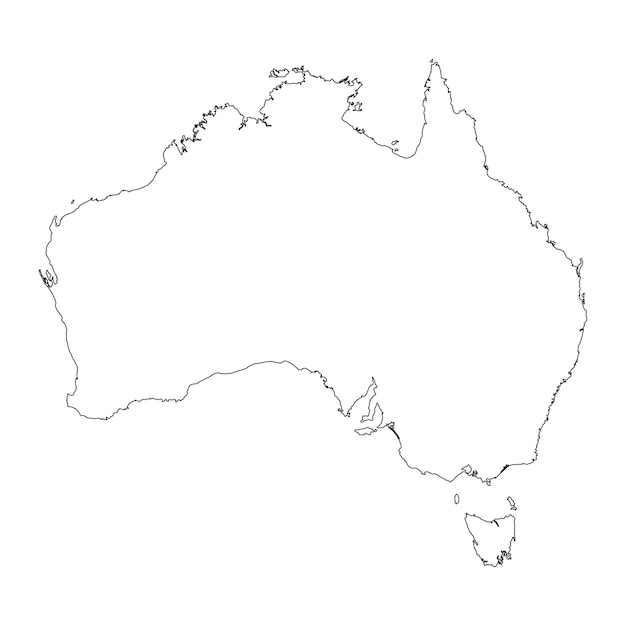 Vector highly detailed australia map with borders isolated on background