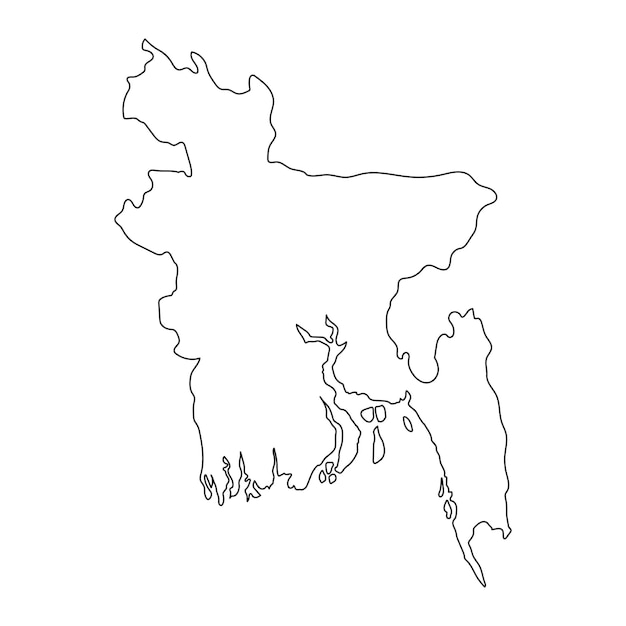 Highly detailed bangladesh map with borders isolated on background