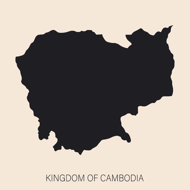 Highly detailed Cambodia map with borders isolated on background Simple flat icon illustration for web