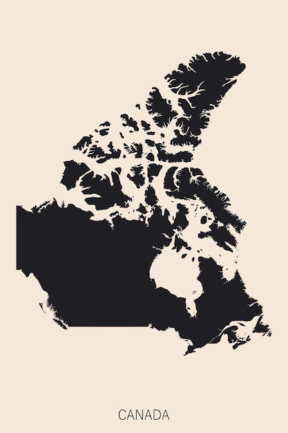 Mappa del canada altamente dettagliata con bordi isolati su sfondo semplice icona piatta illustrazione per il web