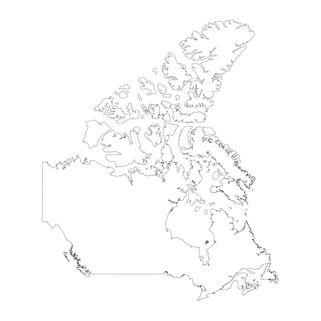 Highly detailed Canada map with borders isolated on background