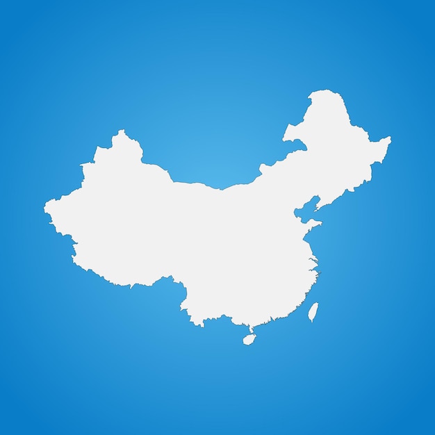 배경에 고립 된 테두리가 있는 매우 상세한 중국 지도. 웹에 대 한 간단한 평면 아이콘 그림