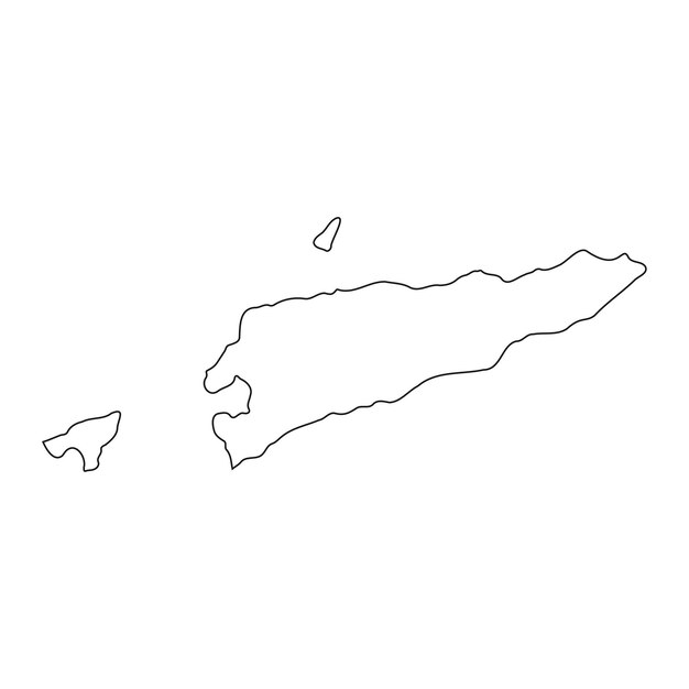 배경에 고립 된 테두리가 있는 매우 상세한 동티모르 지도