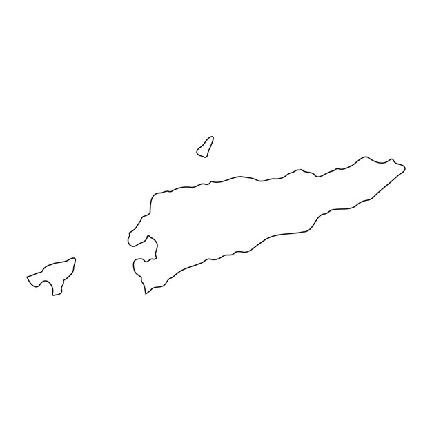 Mappa di timor orientale altamente dettagliata con bordi isolati sullo sfondo