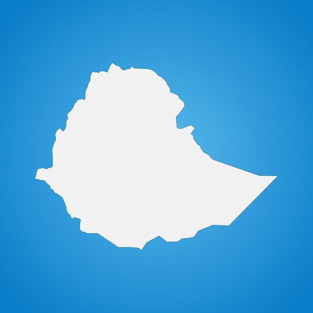 Highly detailed Ethiopia with borders isolated on background. Simple flat icon illustration for web