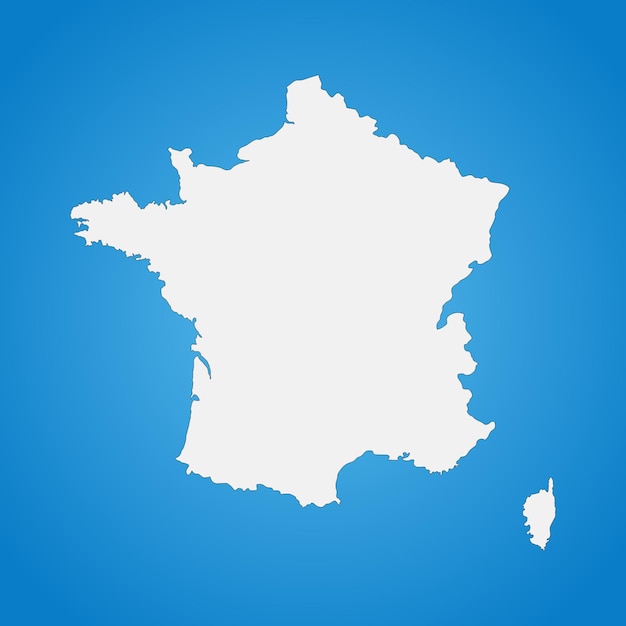 Highly detailed France map with borders isolated on background. Simple flat icon illustration for web
