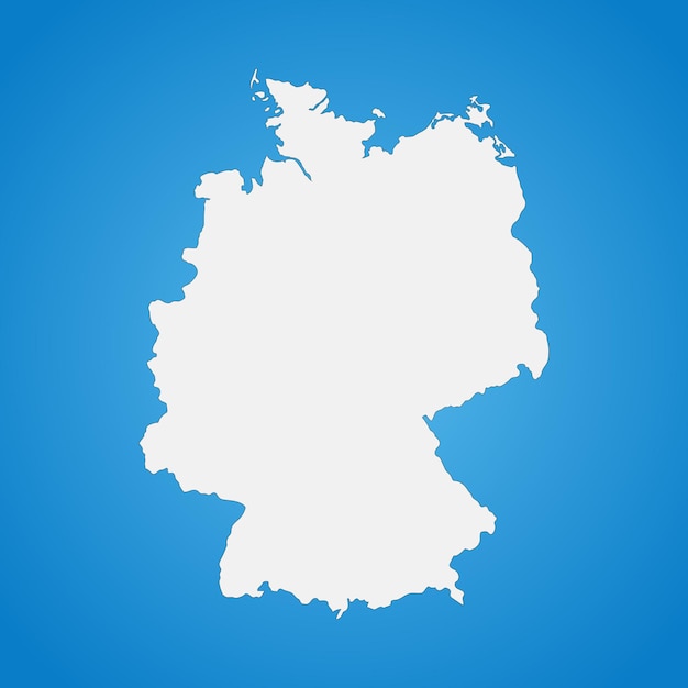 Highly detailed Germany map with borders isolated on background. Simple flat icon illustration for web