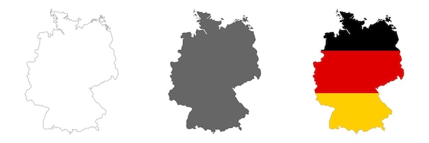 Highly detailed Germany map with borders isolated on background