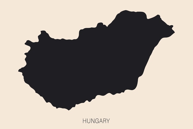 웹에 대 한 배경 간단한 평면 아이콘 그림에 고립 된 테두리와 매우 상세한 헝가리 지도