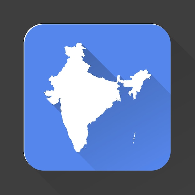 Highly detailed India map with borders isolated on background Flat style