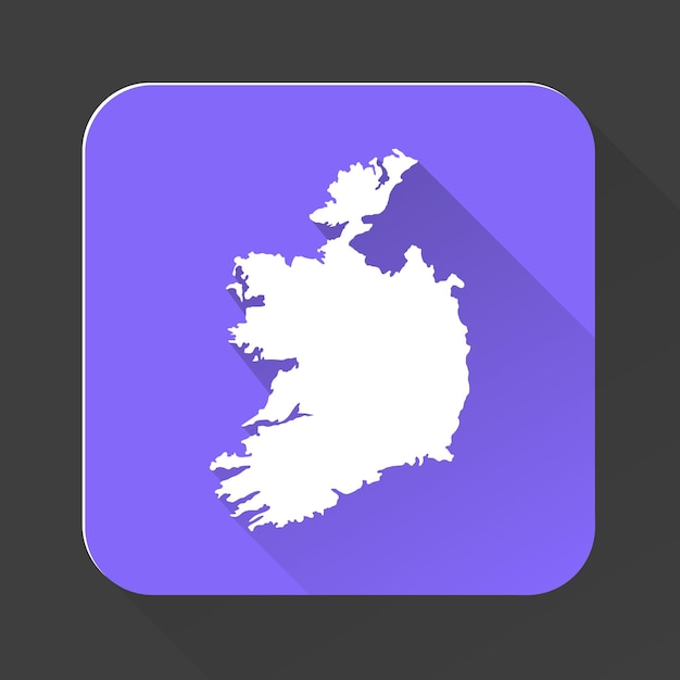 Highly detailed ireland map with borders isolated on background flat style