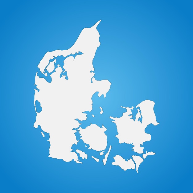 Highly detailed Kingdom of Denmark map with borders isolated on background. Simple icon