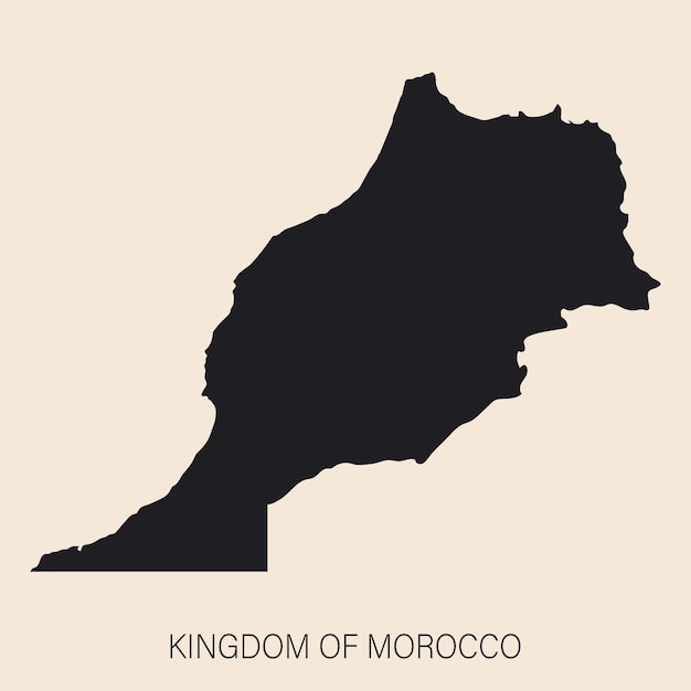 Highly detailed Morocco map with borders isolated on background Simple icon