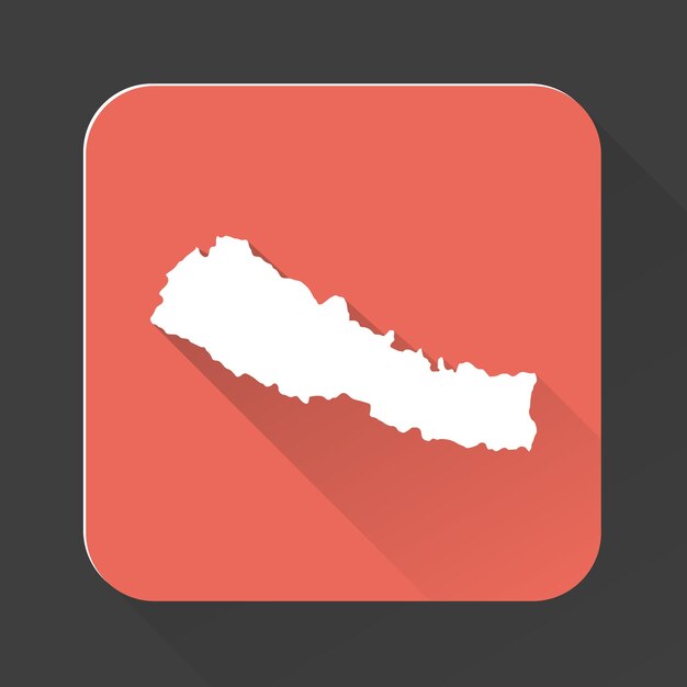 Vector highly detailed nepal map with borders isolated on background simple icon