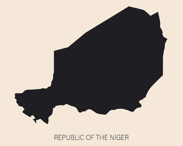 Highly detailed Niger map with borders isolated on background Simple icon