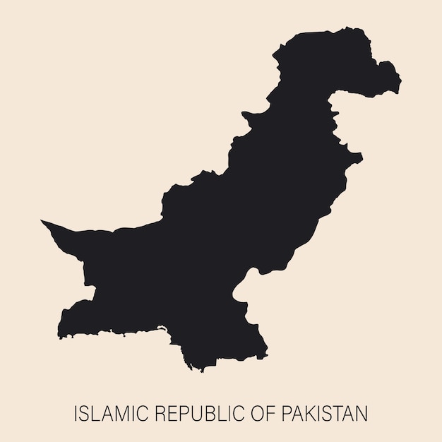 Highly detailed Pakistan map with borders isolated on background Flat style