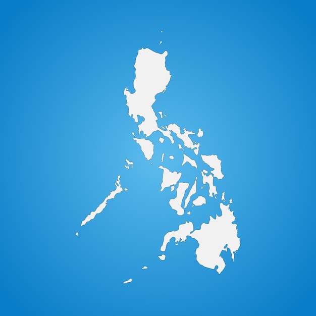 Highly detailed Philippines map with borders isolated on background. Flat style