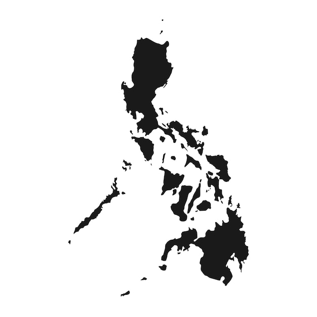 Highly detailed Philippines map with borders isolated on background