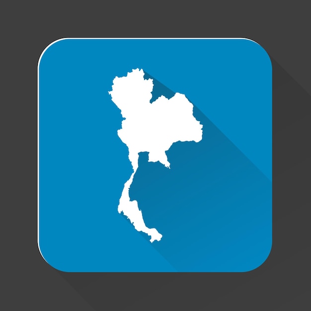 Highly detailed Thailand map with borders isolated on background Flat style