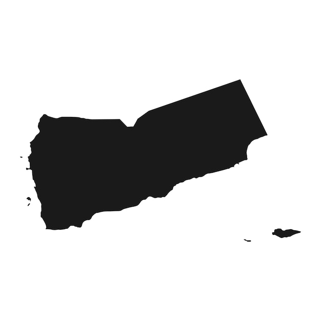 Highly detailed Yemen map with borders isolated on background