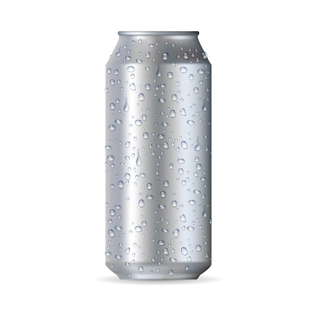 Highly realistic aluminum can isolated on a white background