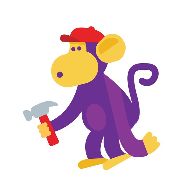 Illustrazione vettoriale di highlytrained monkey cartoon purple monkey 404 o 500 error youtube