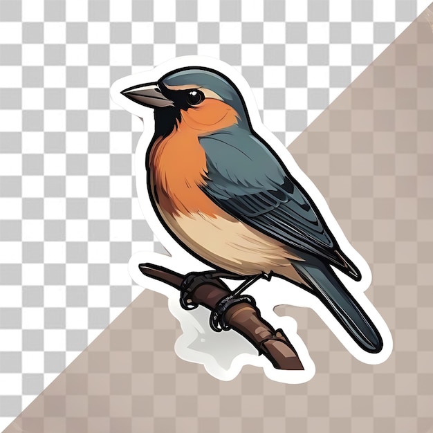 HighQuality Cute Bird Icon Sticker in Minimalistisch Vectorontwerp