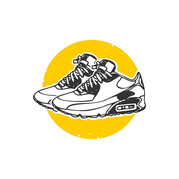 The highquality logo concept features a sneaker made of vibrant segments with a cool and modern look vintage hand drawn