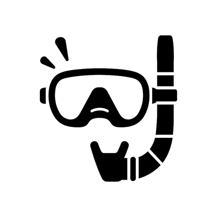 Vector highquality snorkel gear icon perfect voor duiken en onderwater avonturen