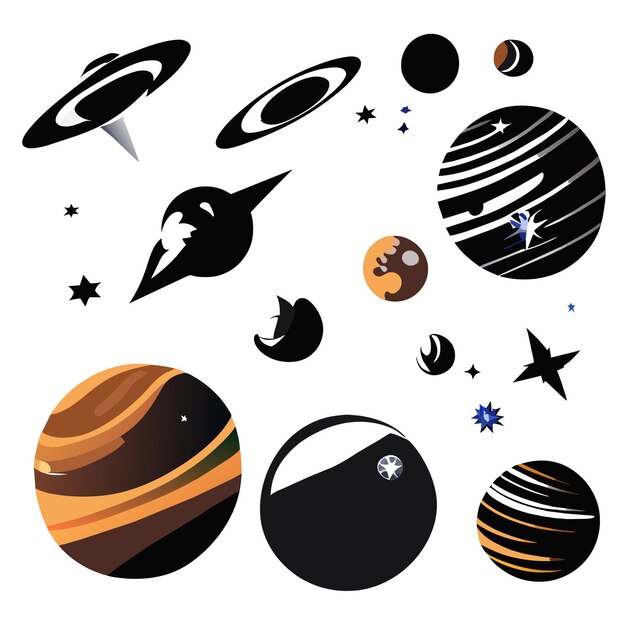 Vector highquality vector set of stellar illustrations