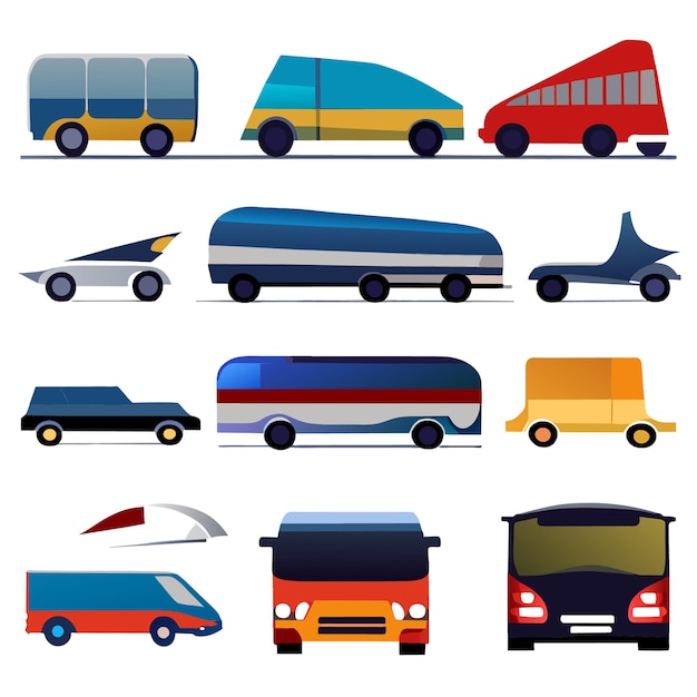 Vector highquality vector set of vehicle illustrations