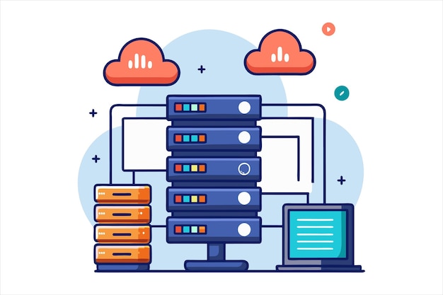 HighQuality Web Hosting Vector Art voor digitale projecten