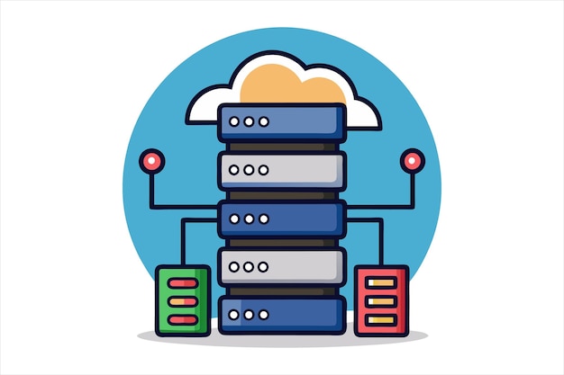 HighQuality Web Hosting Vector Art voor digitale projecten