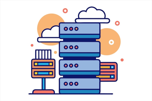 HighQuality Web Hosting Vector Art voor digitale projecten