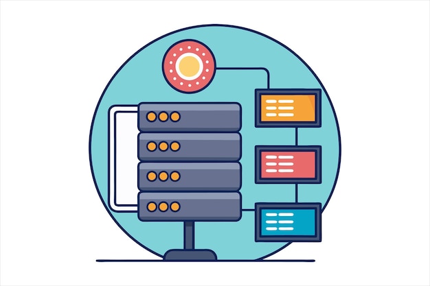 HighQuality Web Hosting Vector Art voor digitale projecten