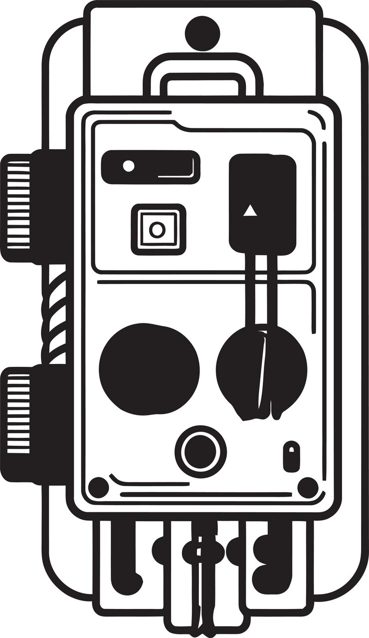 Vector highresolution vector art of a residential current meter with advanced functional features clear m