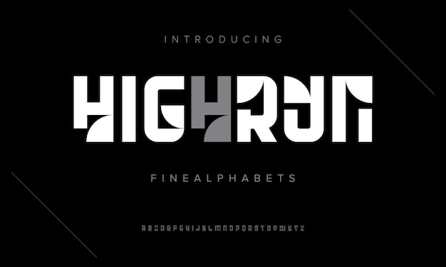 Highrun modern eenvoudig alfabet Logo muziek sport creatieve typografie