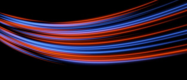 Highspeed burst Red and blue neon beams extend in forward motion Futuristic energy focus glowing tech streaks