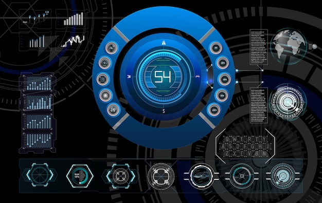 Hightech digital interface displaying data metrics and analytics for realtime monitoring and analysis