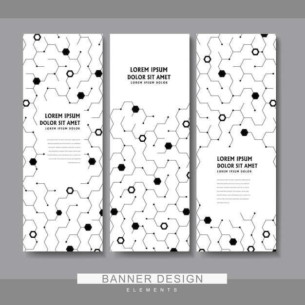 Hightech style banner template set