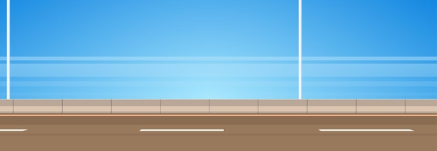 Highway asphalt road and modern style city road outdoor design flat vector illustration