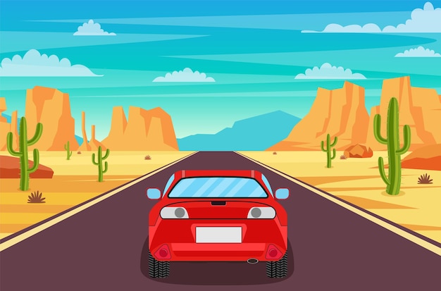 砂漠の高速道路。